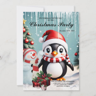 Convites Pinguim engraçado bonito.