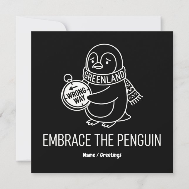 Convites Pinguim Perdido da Groenlândia Embrassa o Caminho  (Frente)