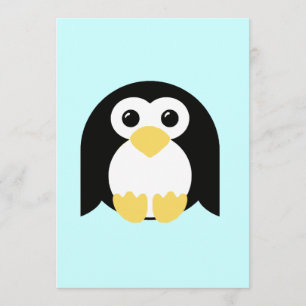 Convites Pinguim redondo pequeno