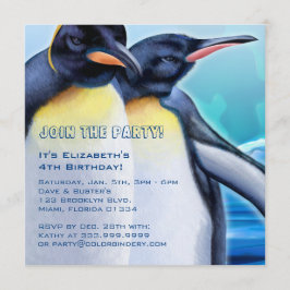 Convites Pinguin Strut 5,25 x 5,25 Polegadas