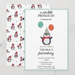 Convites Pinguins Cachorros Pinguins Invernos Crianças Meni