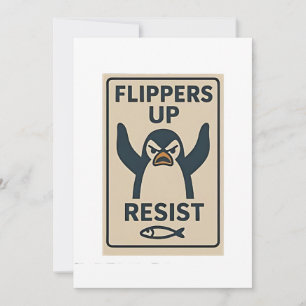 Convites Pinguins Contra Tarifas Bandeira de Jardim Anti Tr