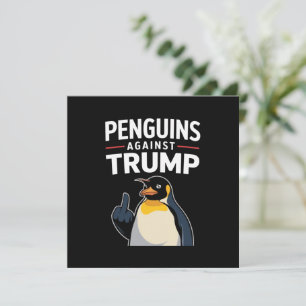 Convites Pinguins de Asas Levantadas Resistem Contra Trump