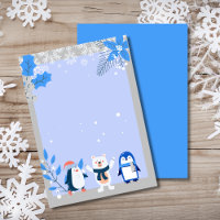 Pinguins de floco de neve em branco urso polar Adi