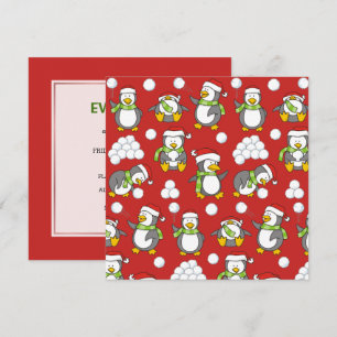 Convites Pinguins de Natal
