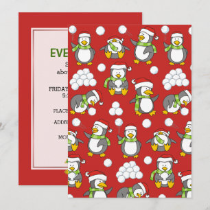 Convites Pinguins de Natal
