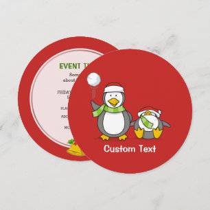 Convites Pinguins de neve de Natal