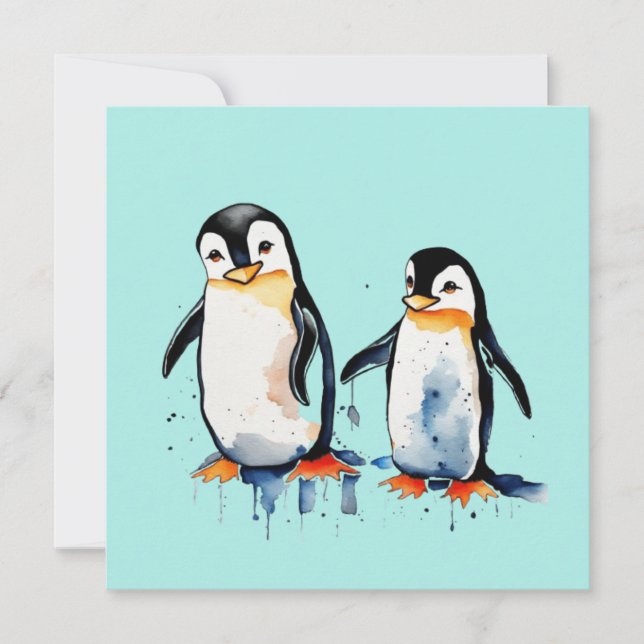 Convites Pinguins fofinhos (Frente)