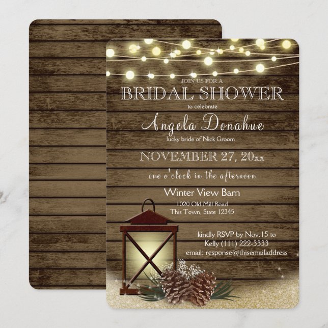 Convites Pinhas e Lanterna Chá de panela Russo (Frente/Verso)