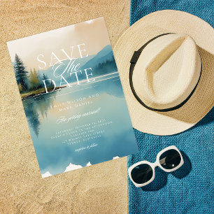 Convites Pinheiro Censoriado de Aquarela Lakeside Salvar da