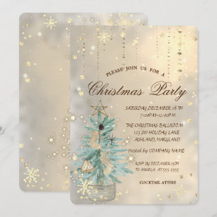 Convites Pinheiro de Natal, Estrela, Flocos de Neve Natal
