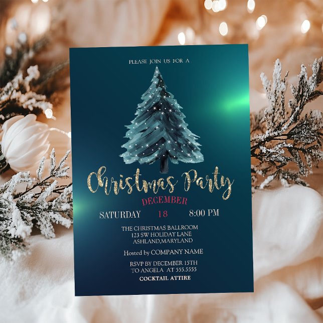 Convites Pinheiro de Natal, Festa de Natal Verde da Empresa (Criador carregado)