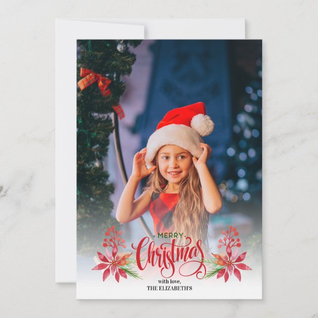 Convites Pinheiro de Natal Minimal Personalizado Foto (Frente)