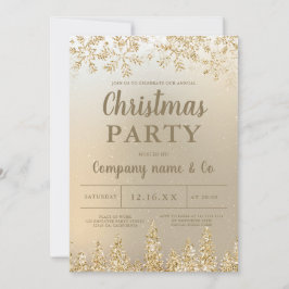 Convites Pinheiro metálico de ouro de inverno Natal