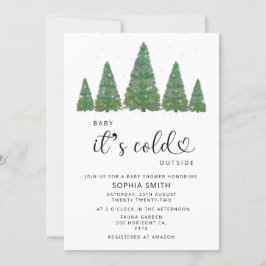 Convites Pinheiros Bebê está frio fora do chá de fraldas