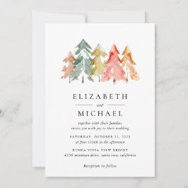 Convites Pinheiros Russos Aquarela