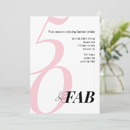 Convites Pink 50 and Fabulous Birthday Party Invitation