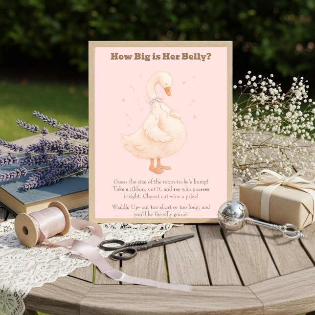 Convites Pink A Silly Goose How Big Is Her Belly  (Pink A Silly Goose How Big Is Her Belly )