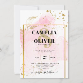 Convites PINK Abstrato de álcool DOURADO