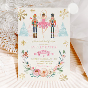 Convites Pink And Gold Nutcracker Birthday Sugar Plum Fairy