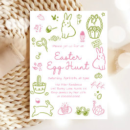 Convites Pink and Green Easter Egg Hunt Party