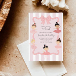 Convites Pink Ballerina Dance & Twirl Birthday Invitation