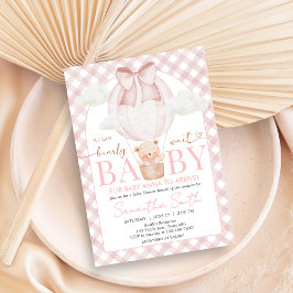 Convites Pink Bear Bearly Wait Baby Shower