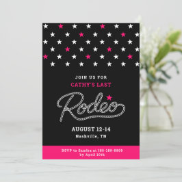 Convites Pink Black Her Last Rodeo Bachelorette Party