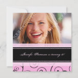 Convites Pink Black Photo 18th Birthday Party Invitations<br><div class="desc">Custom Photo 18th Birthday party invitations in elegant black and pink swirls pattern. Add your name and party details for a unique and stylish birthday party invitation.</div>