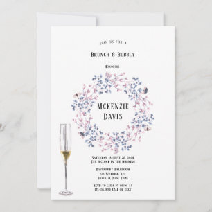 Convites Pink Blue Christmas Berries Bridesmaids Luncheids