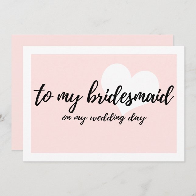 Convites Pink Blush da minha madrinha no meu dia de casamen (Frente/Verso)