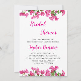 Convites Pink Bougainvillea Floral Bridal Shower Invitation