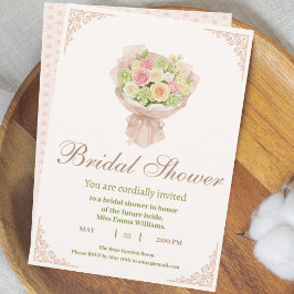 Convites Pink bouquet Bridal Shower Invite – Japanese 