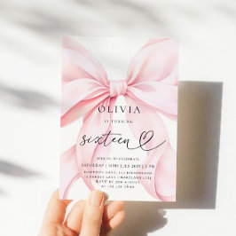 Convites Pink Bow 16th Birthday Party