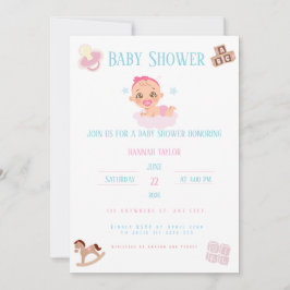 Convites Pink Bow Baby Shower Invitation Customizable