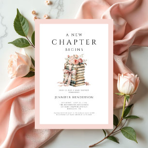 Convites Pink Bow Books Um Novo Capítulo Começa Chuvada de