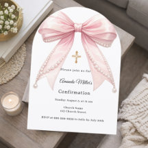 Pink bow pearls girl elegant Confirmation Arch