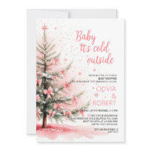 Pink Bows and Christmas Tree Baby Shower