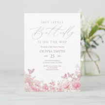 Pink Butterfly Floral Baby Shower