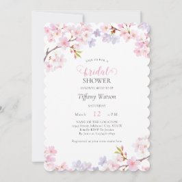 Convites Pink Cherry Blossom in Bloom Garden Bridal Shower