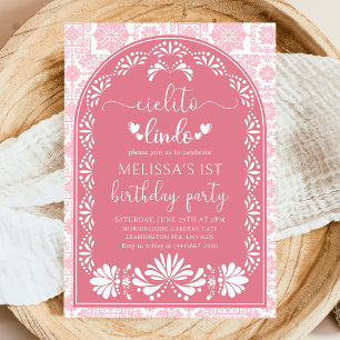 Convites Pink Cielito lindo Mexicano Aniversário