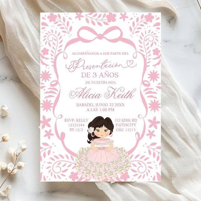Convites Pink Cielito Lindo Talavera Pattern Presentacion (Criador carregado)