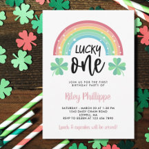 Pink Clover & Rainbow Lucky One First Birday