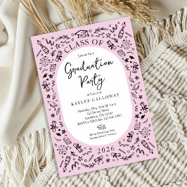Convites Pink College Graduation Invitation