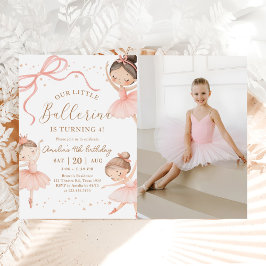 Convites Pink Coquette Our Little Ballerina Birthday Photo