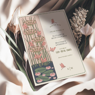 Convites Pink Dragonfly Save The Date Belle Epoque Nouveau