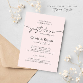 Convites Pink e Preto Ama Um Casamento Moderno De Script