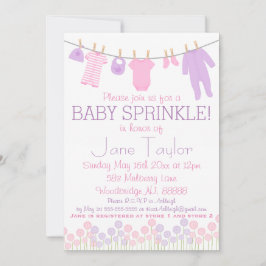 Convites Pink e roxo Pequenas roupas