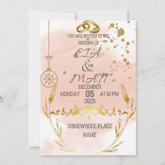Convites Pink Elegant Gold The Wedding Invitation
