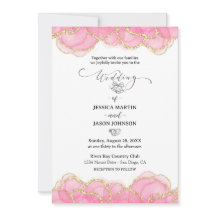 Pink Elegante Moderno e Casamento Dourado